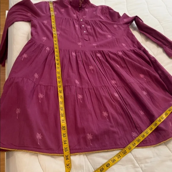 Zindagi Limited Edition pink dress with embroidered palmshas gold trimmings Dresses